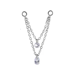 Łańcuszek - cyrkonia - srebrny - D-020