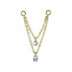 Łańcuszek - cyrkonia - złoty - D-020