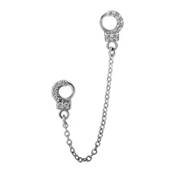 Łańcuszek - kajdanki - srebrny - D-013