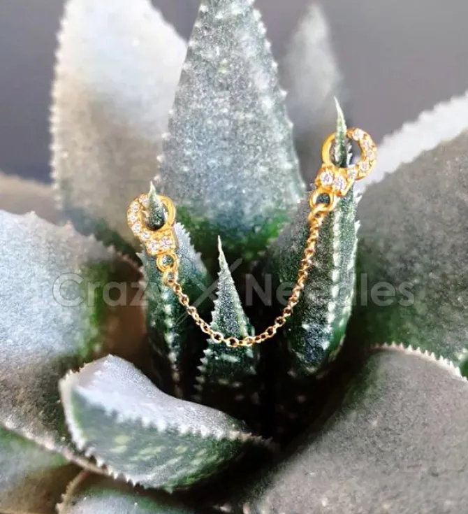 Łańcuszek - kajdanki - złoty - D-013