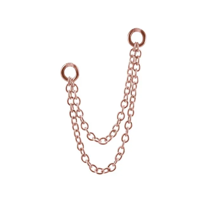 Łańcuszek - różowe złoto - D-018