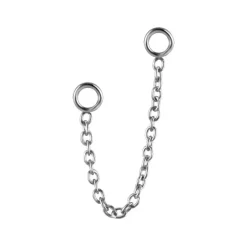 Łańcuszek srebrny zakończony dużym oczkiem - D-076