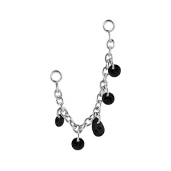 Łańcuszek z czarnymi cyrkoniami - srebrny - D-075
