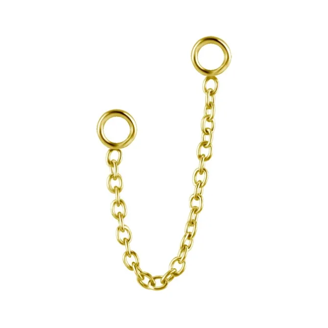 Łańcuszek złoty zakończony dużym oczkiem - D-076
