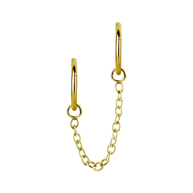 Łańcuszek złoty zakończony dużym oczkiem - D-076