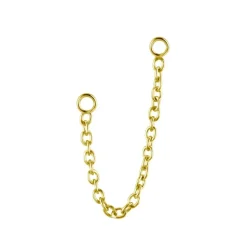 Łańcuszek złoty zakończony małym oczkiem - D-077
