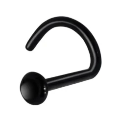 BioPlast - czarny kolczyk do nosa - BP-012