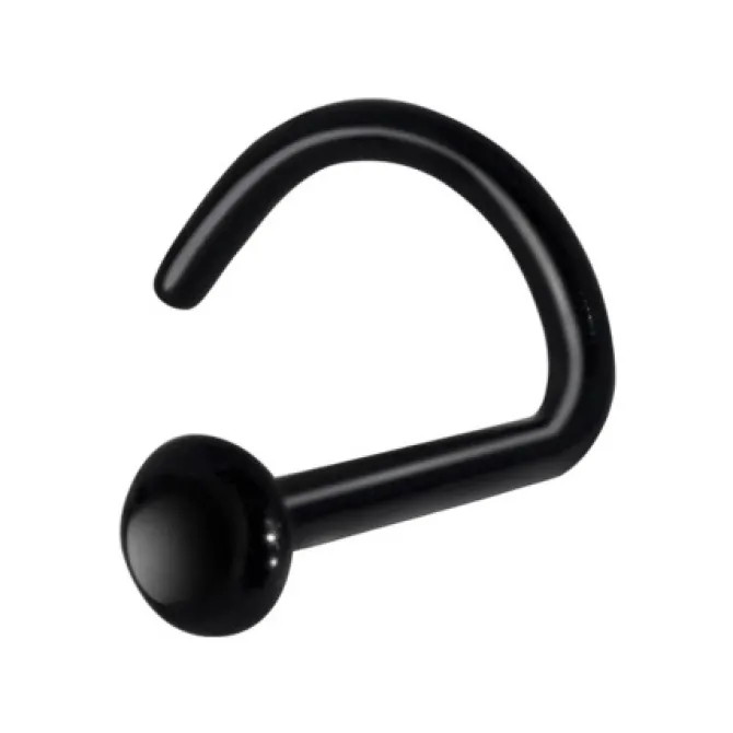 BioPlast - czarny kolczyk do nosa - BP-012