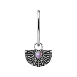 Charms - CoCr NF - ażurowy z różowym opalem - srebrny - D-088