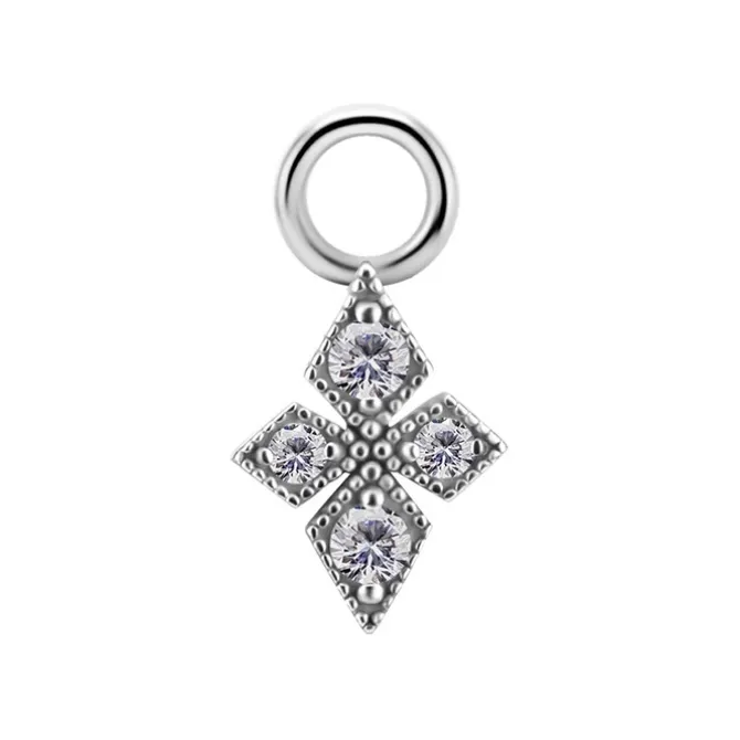 Charms - CoCr NF - ażurowy z białymi cyrkoniami - srebrny - D-086