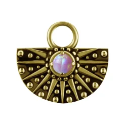 Charms - CoCr NF - ażurowy z różowym opalem - złoty - D-088