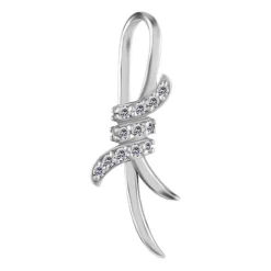 Charms - CoCr NF - ozdobny srebrny z białymi PREMIUM ZIRCONIA - D-050