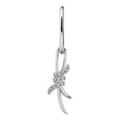 Charms - CoCr NF - ozdobny srebrny z białymi PREMIUM ZIRCONIA - D-050