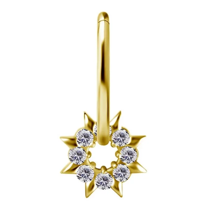 Charms - CoCr NF - ozdobny złoty - PREMIUM ZIRCONIA - D-046