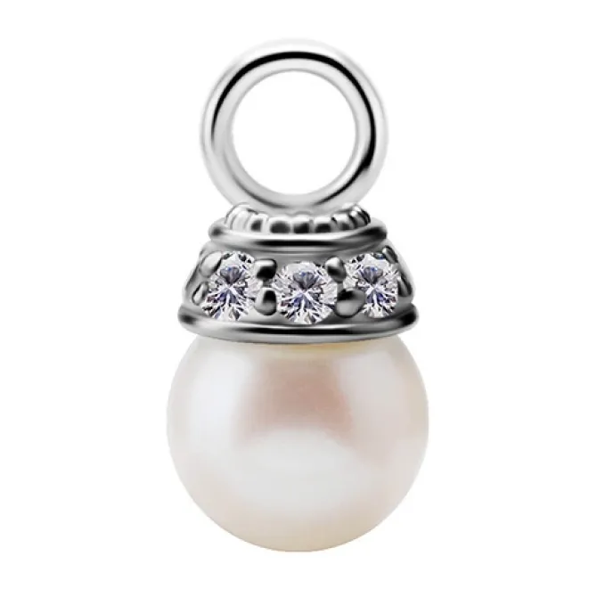 Charms - CoCr NF - srebrny z perłą słodkowodną - D-045
