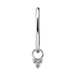 Charms - CoCr NF - trójkąt z białymi cyrkoniami - srebrny - D-070