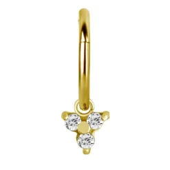 Charms - CoCr NF - trójkąt z białymi PREMIUM cyrkoniami - złoty - D-006