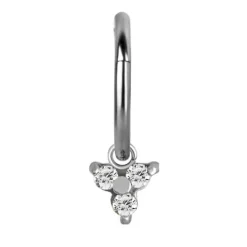 Charms - CoCr NF - trójkąt z białymi PREMIUM cyrkoniami - srebrny - D-006