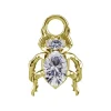 Charms - CoCr NF - żuk z białą cyrkonią - złoty - D-085