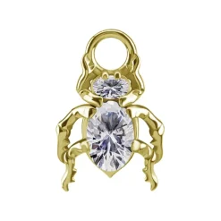 Charms - CoCr NF - żuk z białą cyrkonią - srebrny - D-085