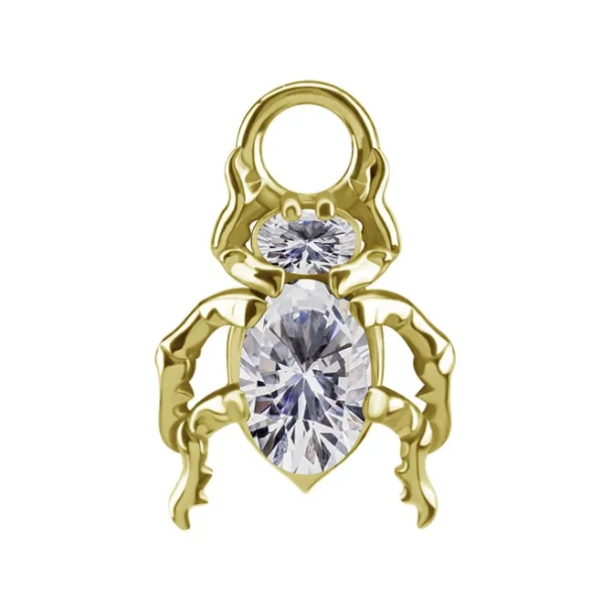 Charms - CoCr NF - żuk z białą cyrkonią - srebrny - D-085