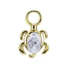 Charms - CoCr NF - żółw z białą cyrkonią - złoty - D-084