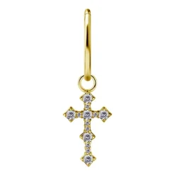 Charms - CoCr NF - złoty krzyżyk - PREMIUM ZIRCONIA - D-035