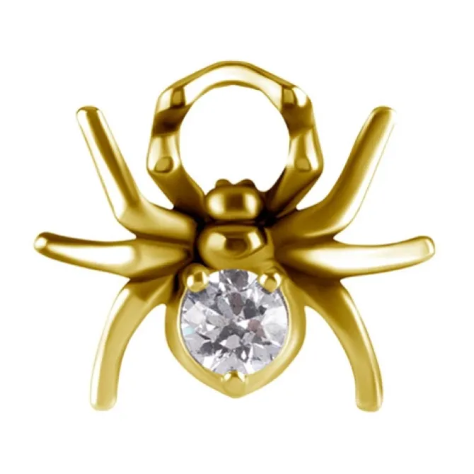 Charms - CoCr NF - złoty pająk - PREMIUM ZIRCONIA - D-041