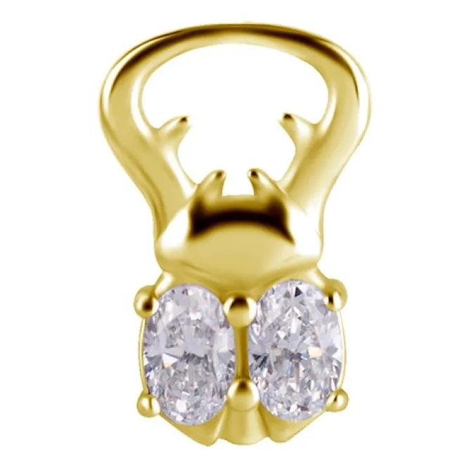 Charms - CoCr NF - złoty żuczek - PREMIUM ZIRCONIA - D-044