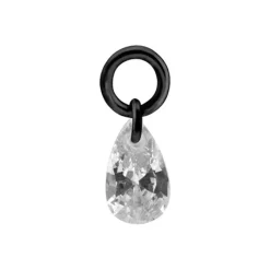 Charms - cyrkonia - czarny - D-009