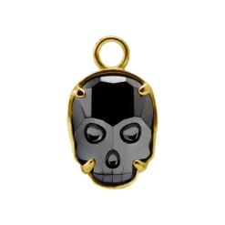 Charms - czarna czaszka - złoty - D-012