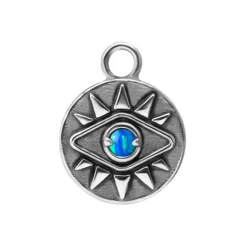 Charms - oko z opalem - srebrny - D-056