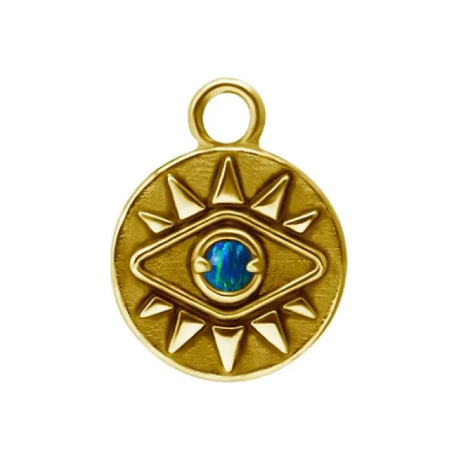 Charms - oko z opalem - złoty - D-056