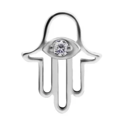 Charms - srebrna ręka Fatimy z białą cyrkonią - D-068