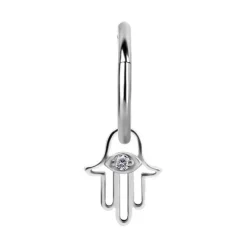 Charms - srebrna ręka Fatimy z białą cyrkonią - D-068