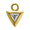 Charms - trójkąt z białą cyrkonią - złoty - D-065
