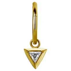 Charms - trójkąt z białą cyrkonią - złoty - D-065