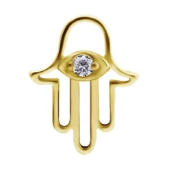 Charms - złota ręka Fatimy z białą cyrkonią - D-068