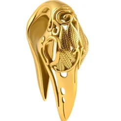 Ciężarek do ucha złota czaszka kruka - 35g - PT-133