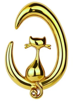 Ciężarek do ucha złoty kotek - 39g - PT-088