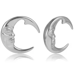 Ciężarek, hanger do ucha - srebrny księżyc - PT-152