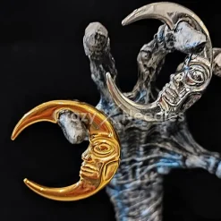 Ciężarek, hanger do ucha - srebrny księżyc - PT-152