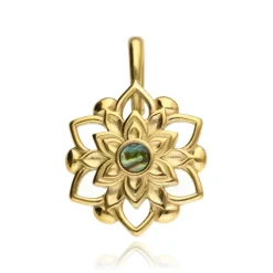 Ciężarek, hanger do ucha kwiat - złoty - PT-174