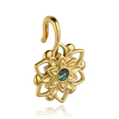 Ciężarek, hanger do ucha kwiat - złoty - PT-174