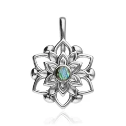 Ciężarek, hanger do ucha kwiat - srebrny - PT-174