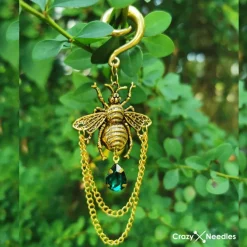 Ciężarek, hanger do ucha pszczoła - złoty - PT-172