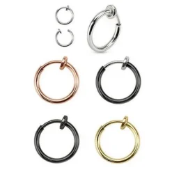 Fake kółko do ucha, nosa - bez przekłuwania Złote - FK-001