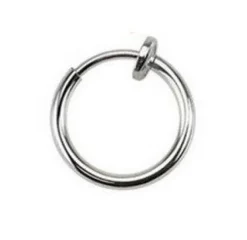 Fake kółko do ucha, nosa - bez przekłuwania Srebrne - FK-001