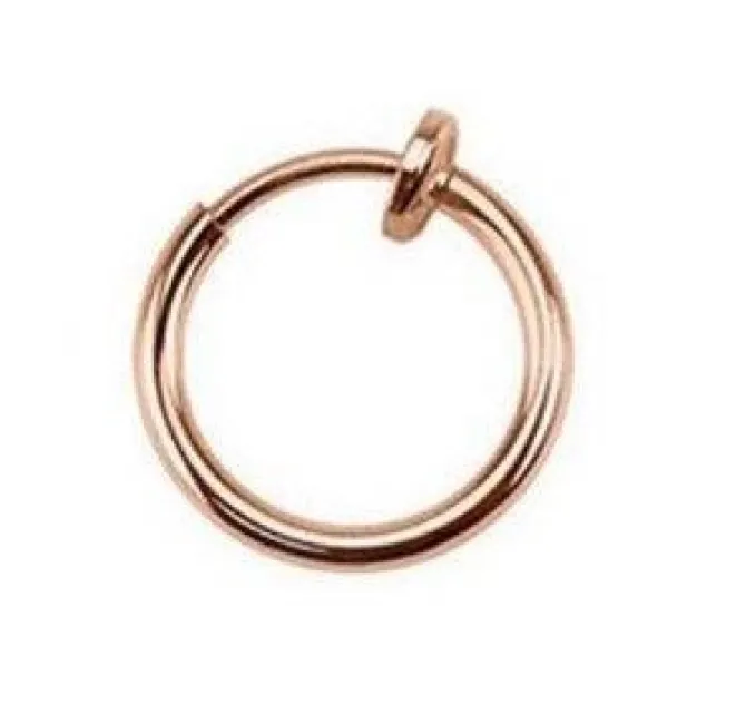 Fake kółko do ucha, nosa - bez przekłuwania Różowe złoto - FK-001