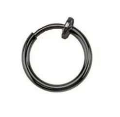 Fake kółko do ucha, nosa - bez przekłuwania Czarne - FK-001